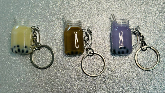 Bubba Tea Glass Keychains